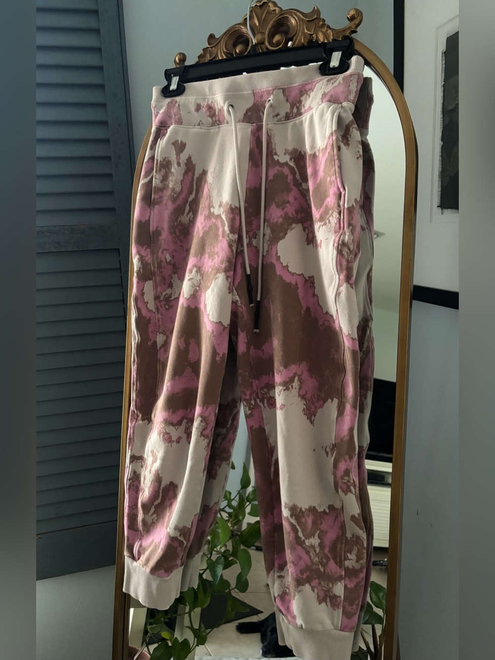 JoyLab Pink and Brown Tie-Dye Jogger Pants XS